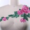 Pink and Green Embroidered 3D Flower Patch Iron On for Dresses and Costumes